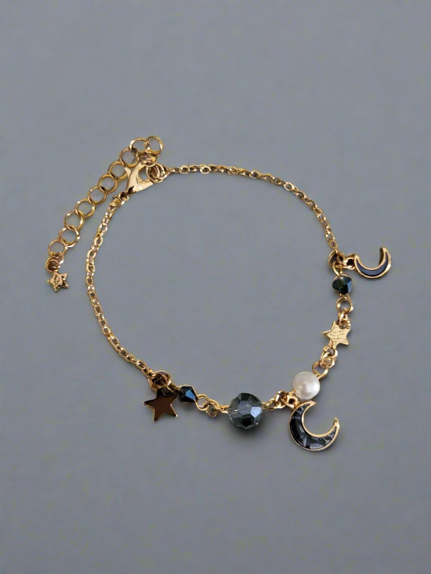 Gold Moon Charm Bracelet