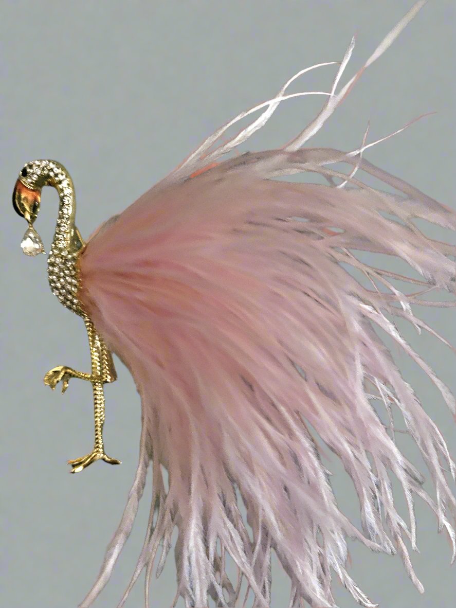 Feathered Flamingo Brooch