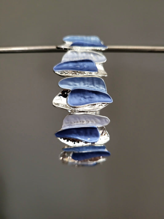 Elasticated Blue & Silver Bracelet