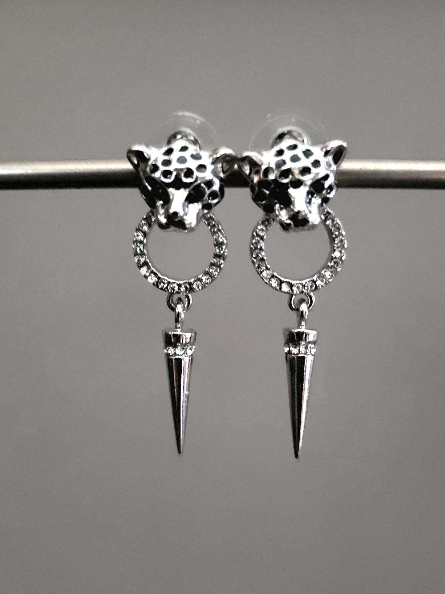 Leopard Crystal Drop Earrings