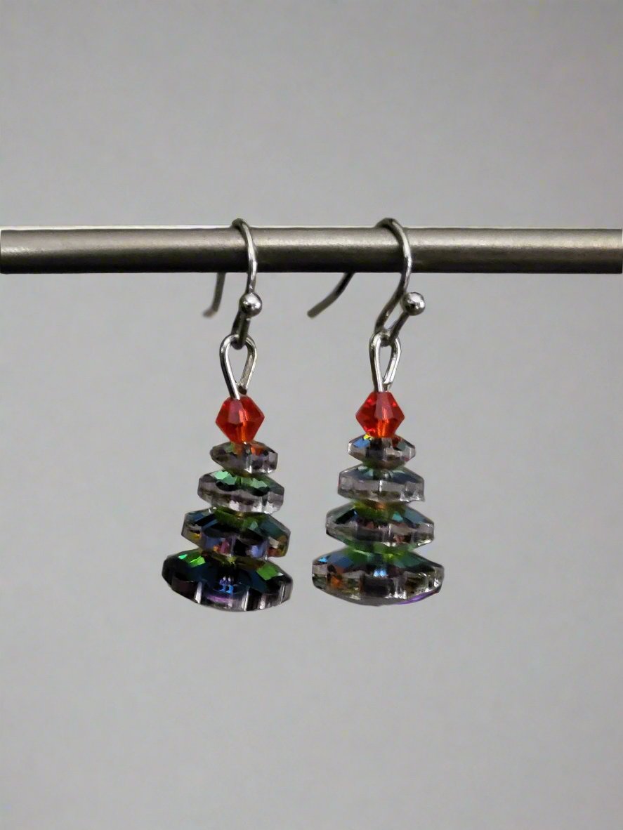 Christmas Tree Crystal Drop Earrings