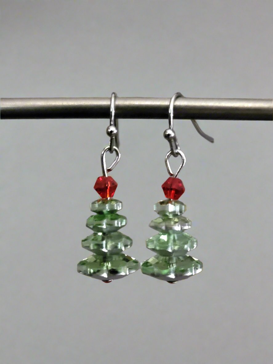 Christmas Tree Crystal Drop Earrings