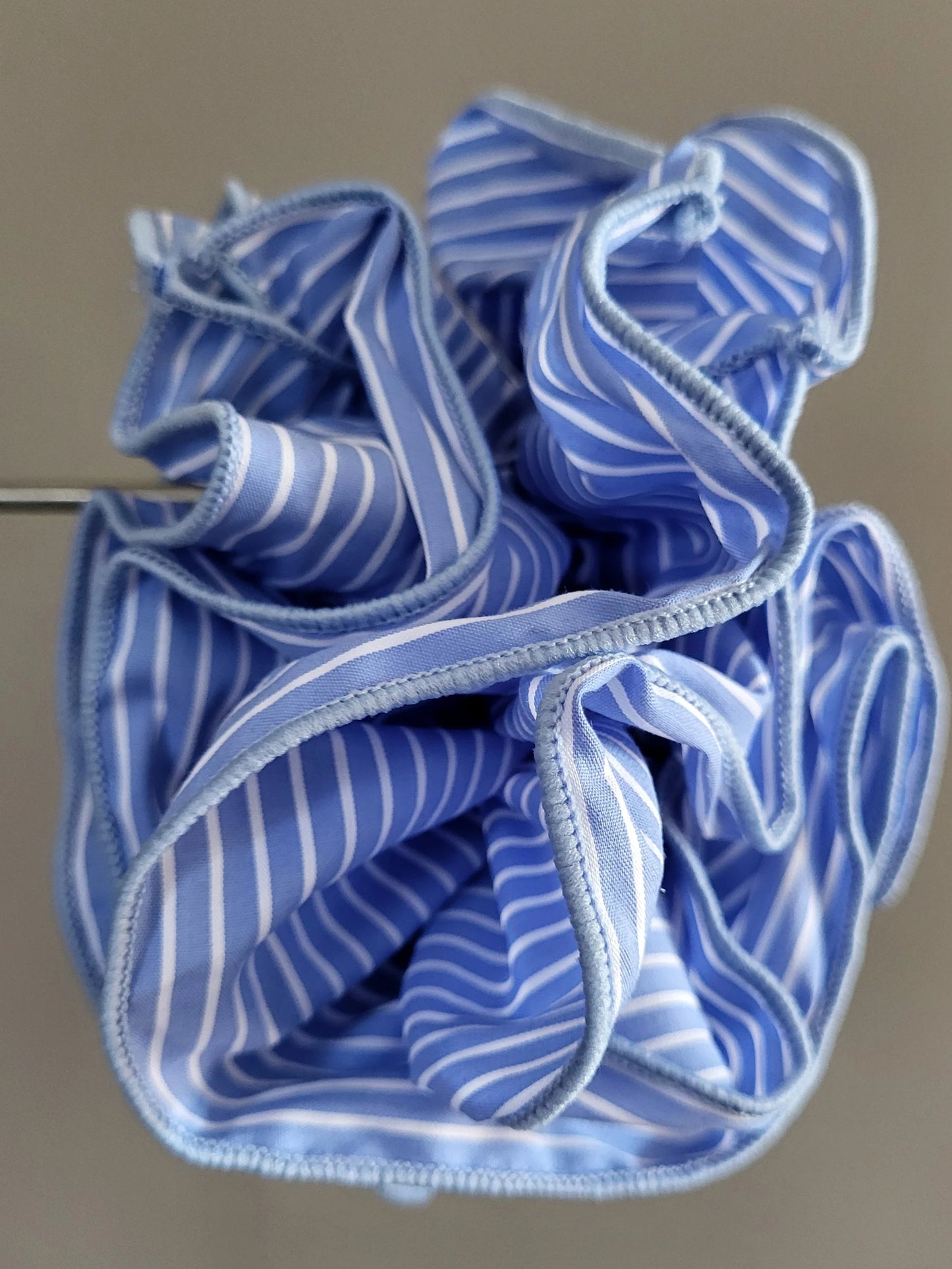 Super Full & Layered, Blue & White Scrunchie