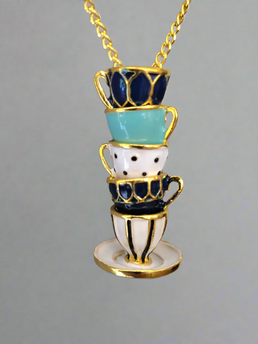 Tea Cups Pendant Necklace