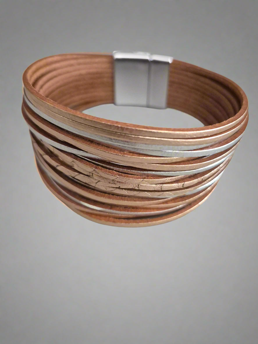 Rose Gold & Silver Multistrand Magnetic Bracelet