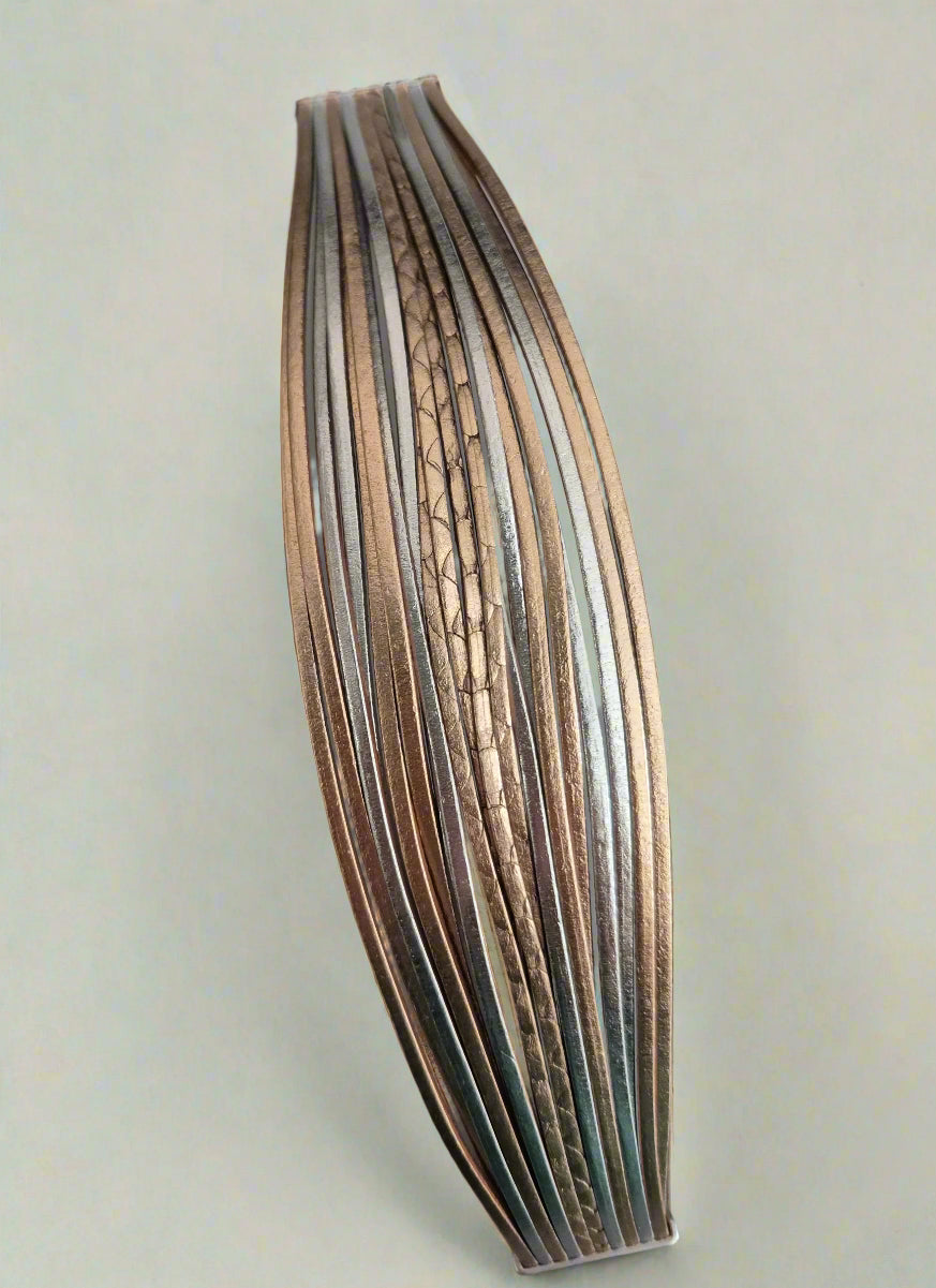 Rose Gold & Silver Multistrand Magnetic Bracelet