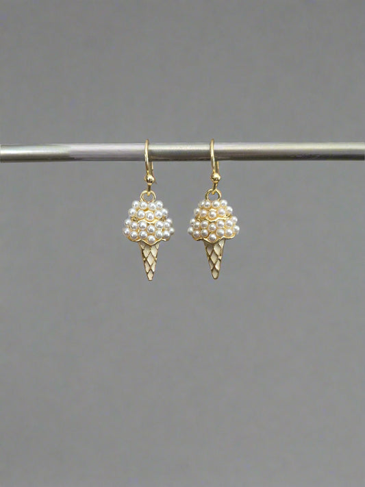 Sweet Ice Cream Pearl Drop Earrings