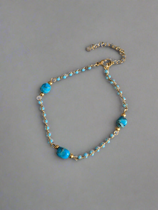 Gold & Turquoise Bracelet