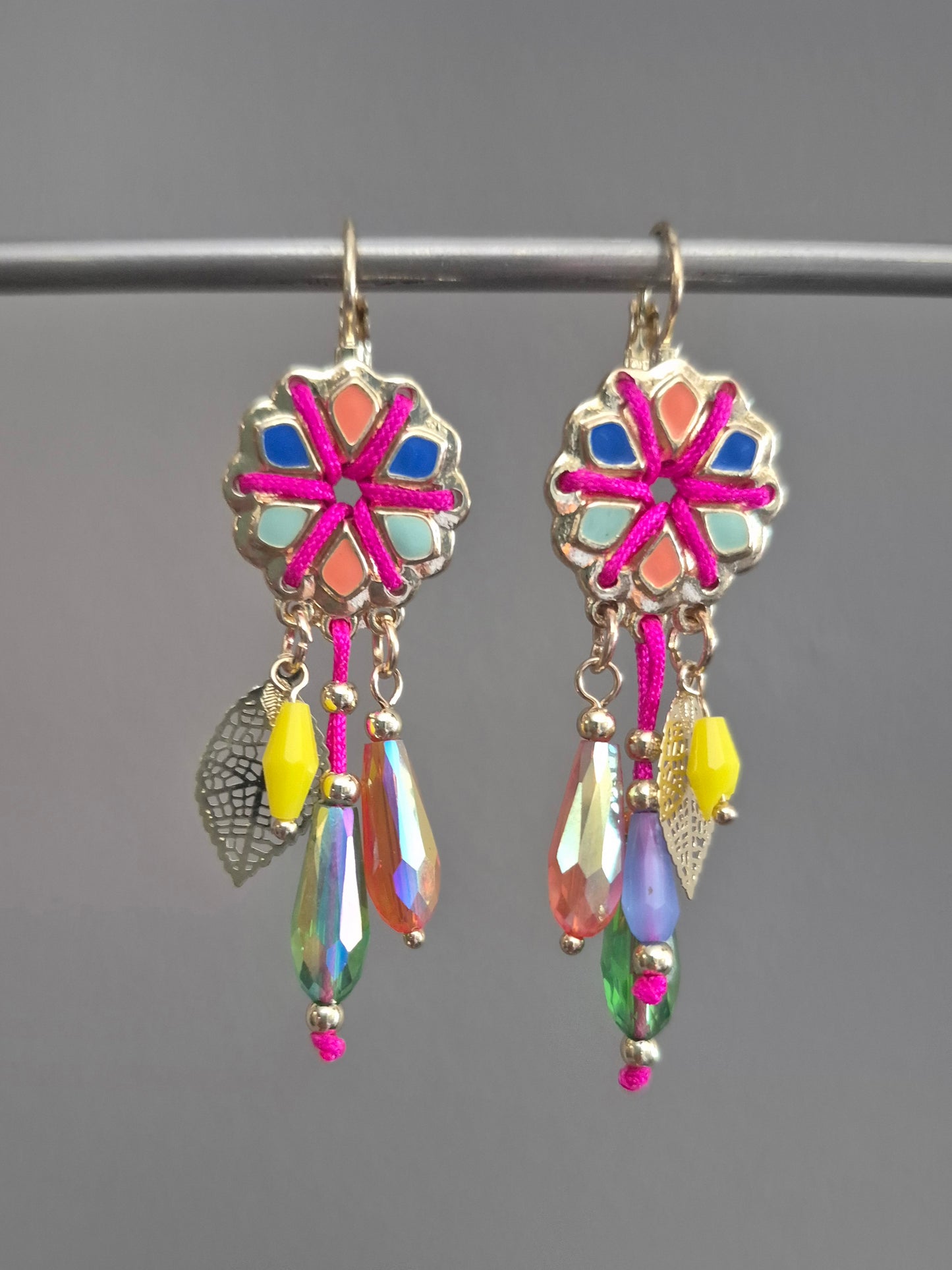 Multi-Coloured Drop Earrings