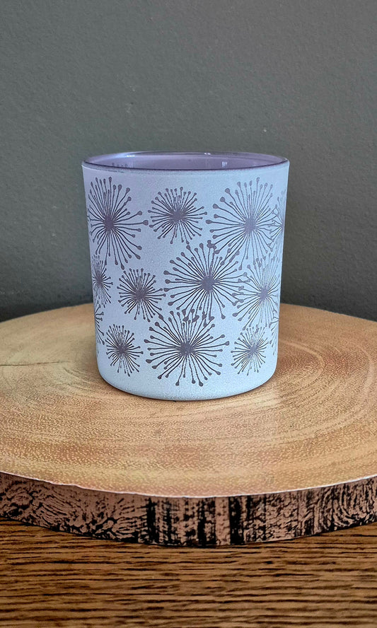 Frosted  Dandelion Pattern T-Light Holder
