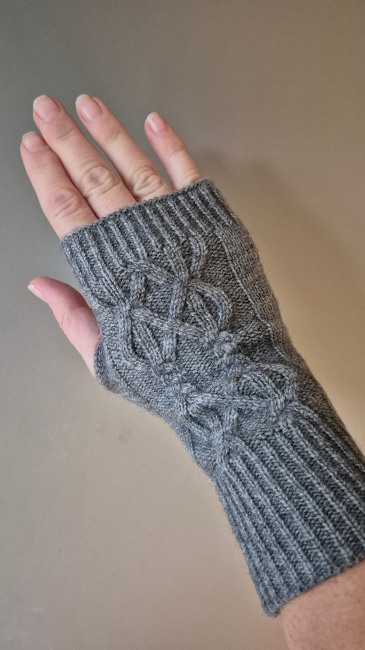 Grey Fingerless Gloves