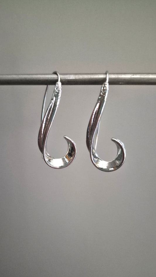 Silver Swirl Drop Earrings