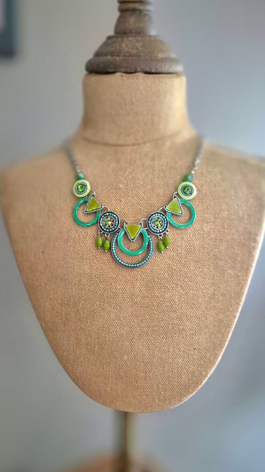 Green Enamel Necklace
