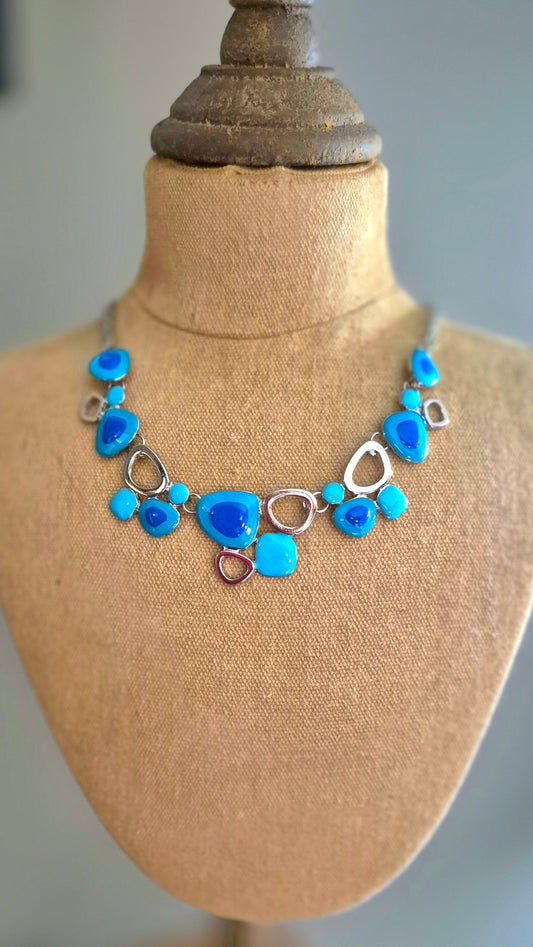 Mixed Shape Blue Necklace