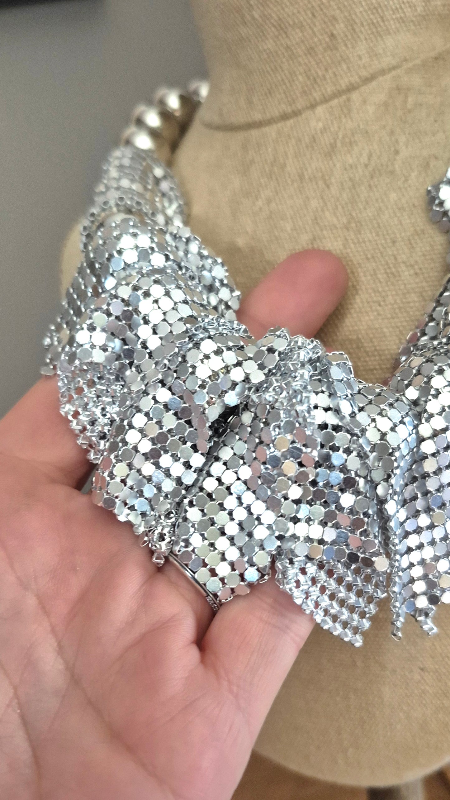 Striking Chain Mail Statement Necklace