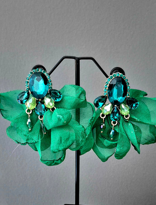 Emerald Green Coloured Statement Earrings