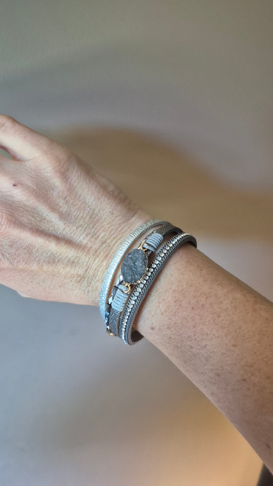 Grey Multi-Strand Magnetic Bracelet