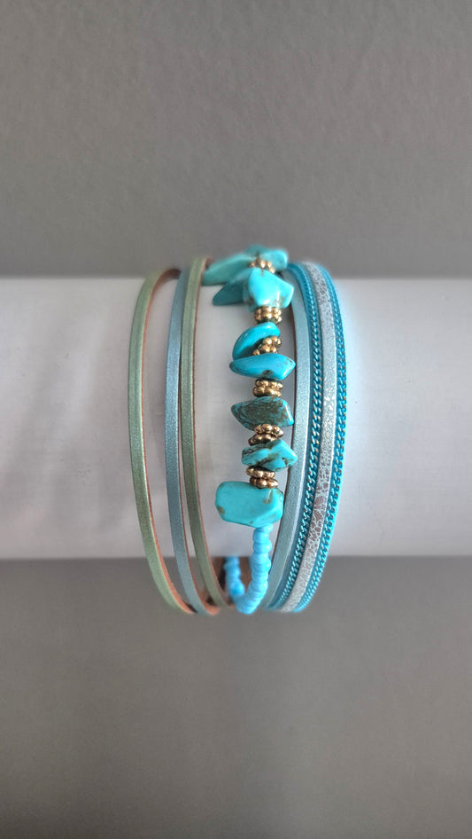 Turquoise Multi-Strand Magnetic Bracelet