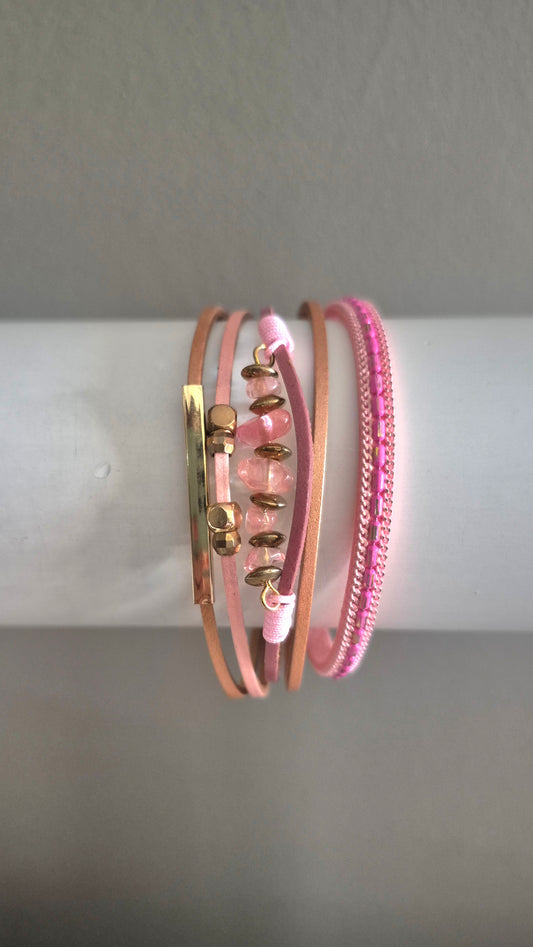 Pink Multi-Strand Magnetic Bracelet