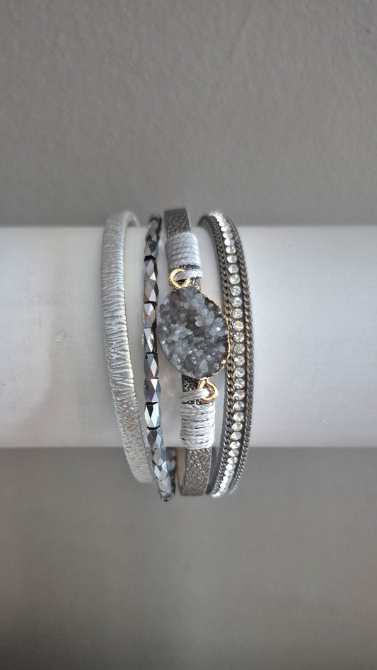 Grey Multi-Strand Magnetic Bracelet