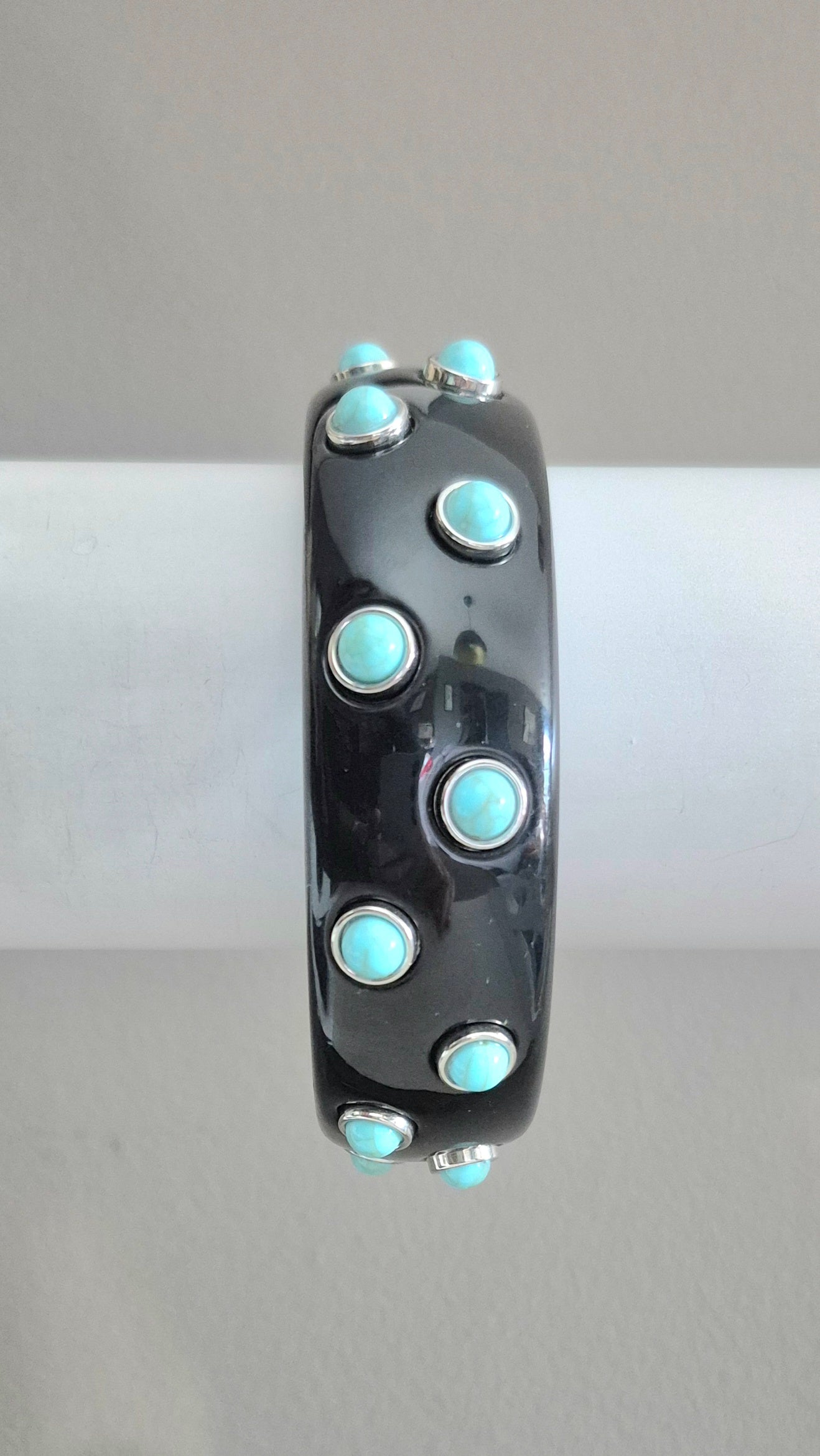 Acrylic Spotty Bangles - Black or White