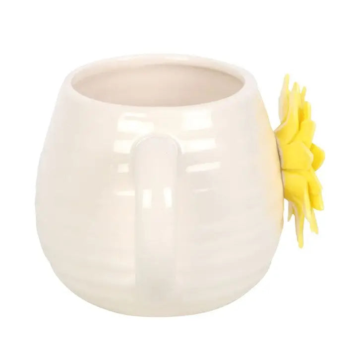 Hello Sunshine Rounded Mug with 3D Sunflower