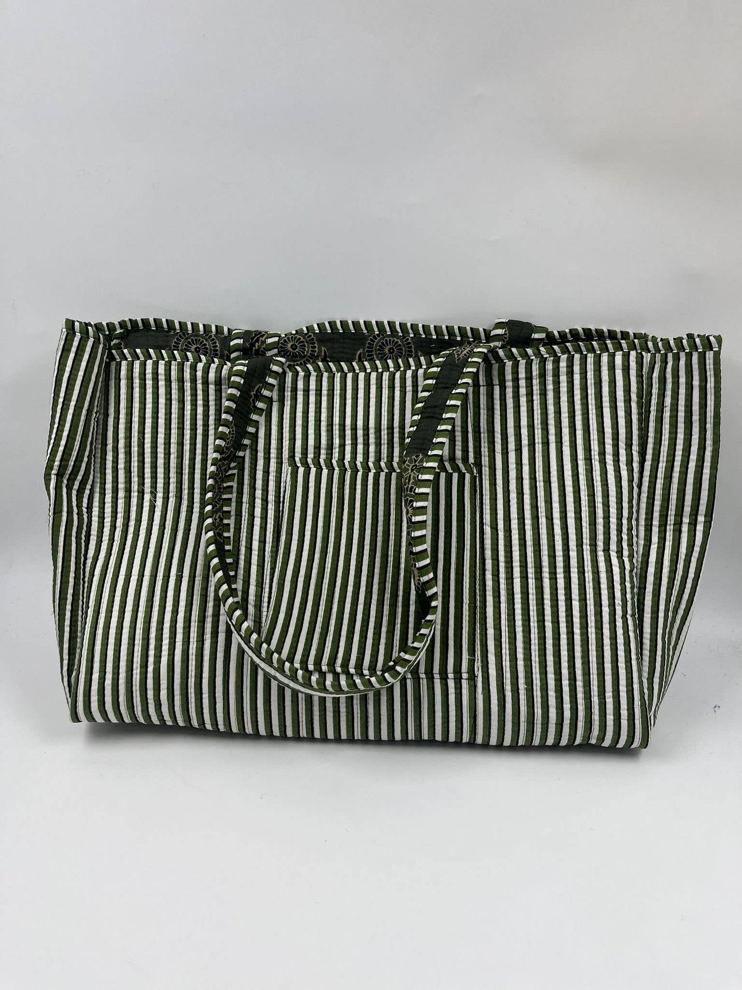100% Cotton Kantha Quilted Boho Reversible (Small) Tote Bag