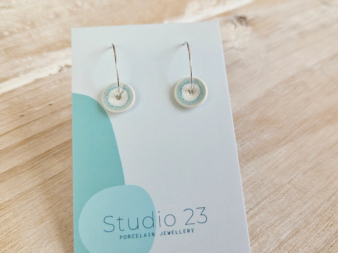 Round Drop Earrings - Frost Blue