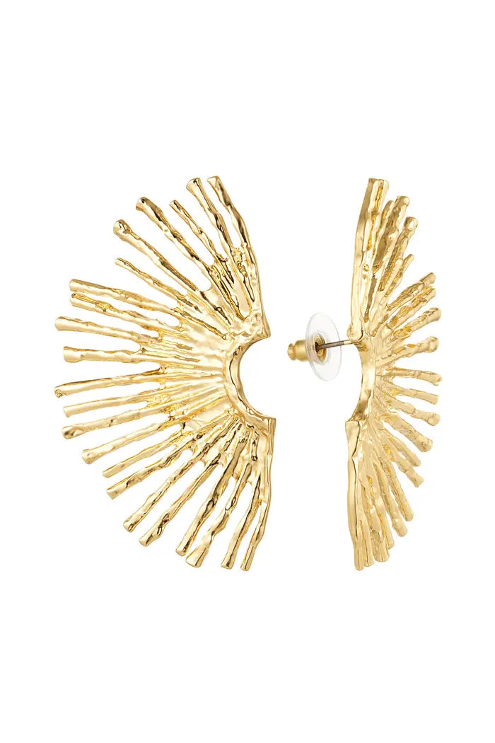 Gold Fan Earrings