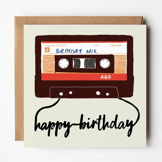 Birthday Mixtape - Blank Greetings Card