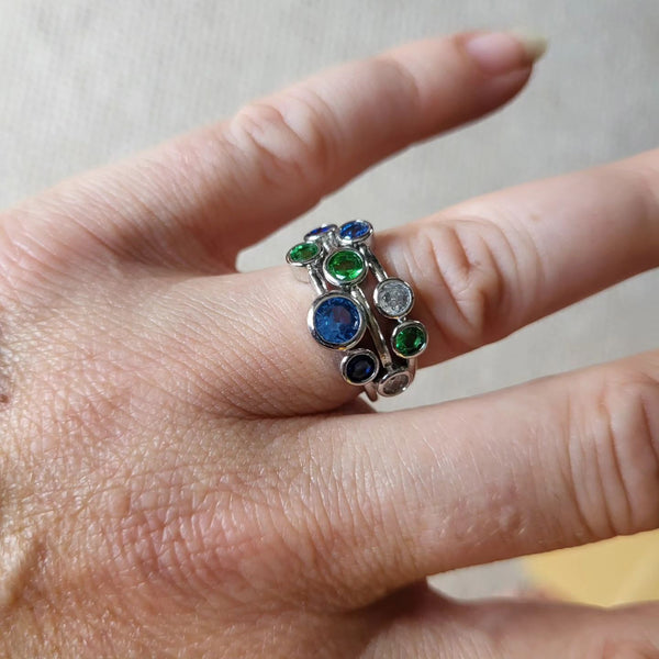 Green & Blue Crystal Ring