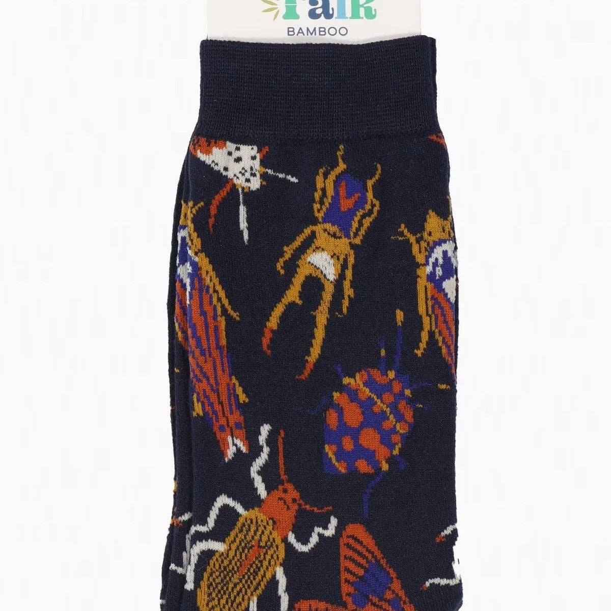 Men's Insect Print Bamboo Socks in Navy Blue
