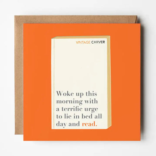 Lie in Bed - Blank Greetings Card
