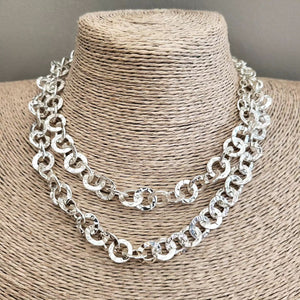 Silver Circle Layered Necklace