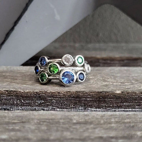 Green & Blue Crystal Ring