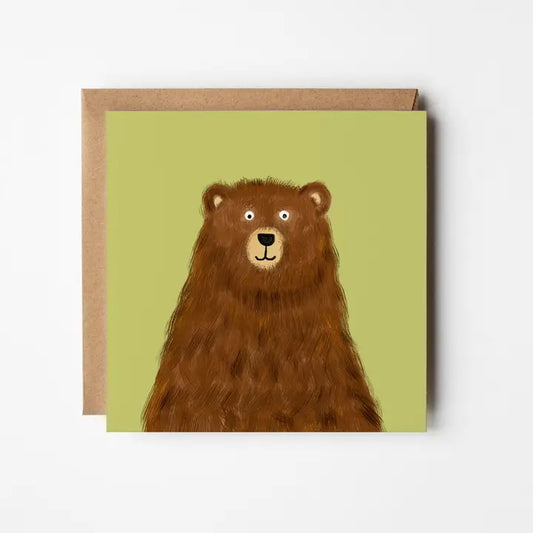 Brown Bear - Blank Greetings Card