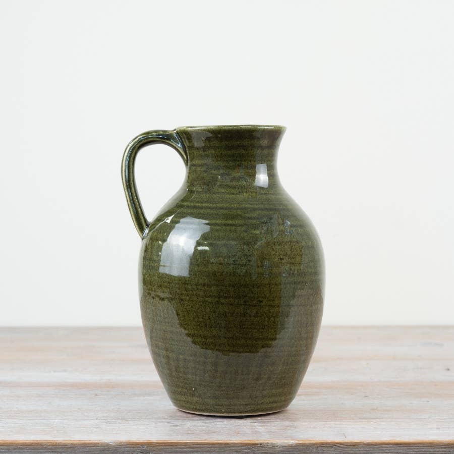 Green Viona Pitcher Vase, 19.5cm