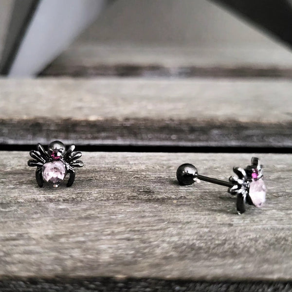 Sparkly Spider Stud Earrings