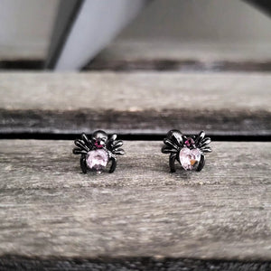 Sparkly Spider Stud Earrings