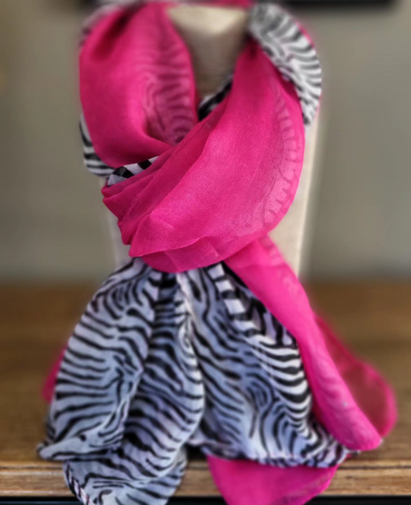 Zebra & Hot Pink Scarf