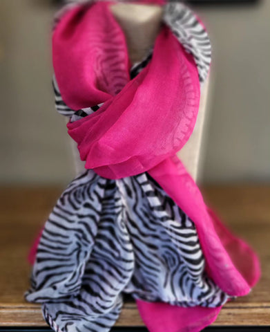 Zebra & Hot Pink Scarf