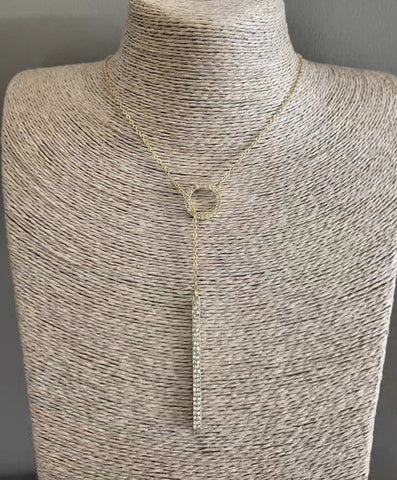 Gold & Crystal Chain Loop Necklace