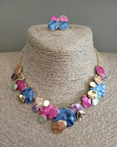 Multi-Coloured Layered Necklace Set