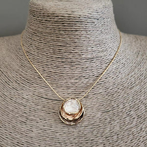 Layered Disc Pendant In Shades Of Gold