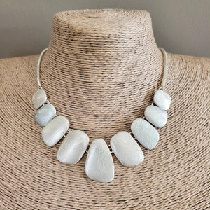 Brushed Metal Pebble Necklace