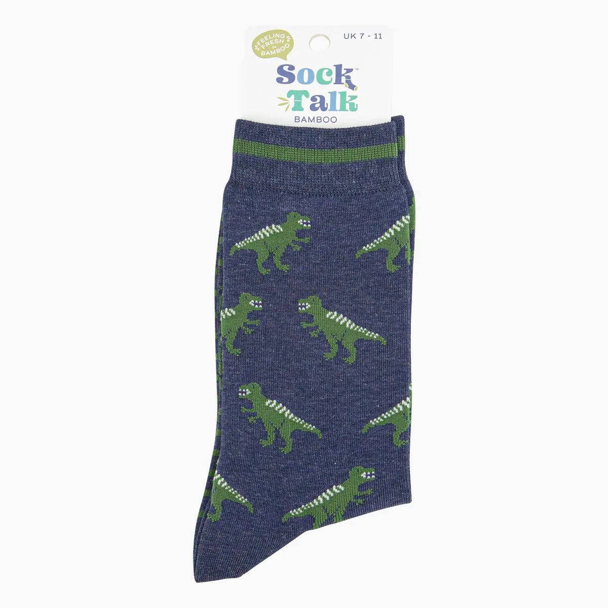 Men's Bamboo Socks - Navy, T-Rex