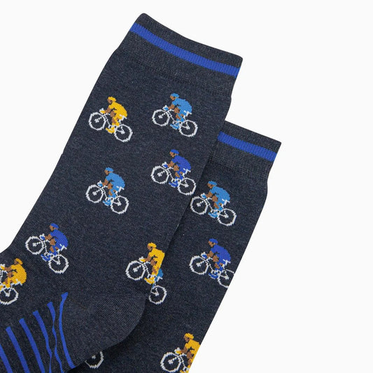 Men's Mountain Bike Print Socks in Black