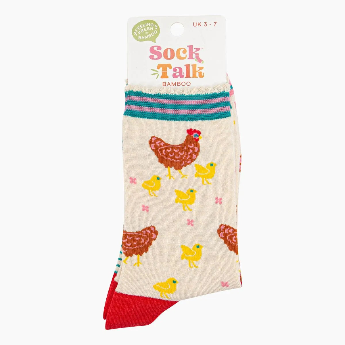Women's Bamboo Socks - Cream, Hen and Chicks