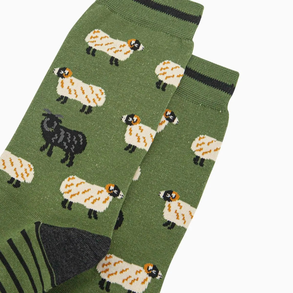 Men's Bamboo Socks - Green, Black Sheep