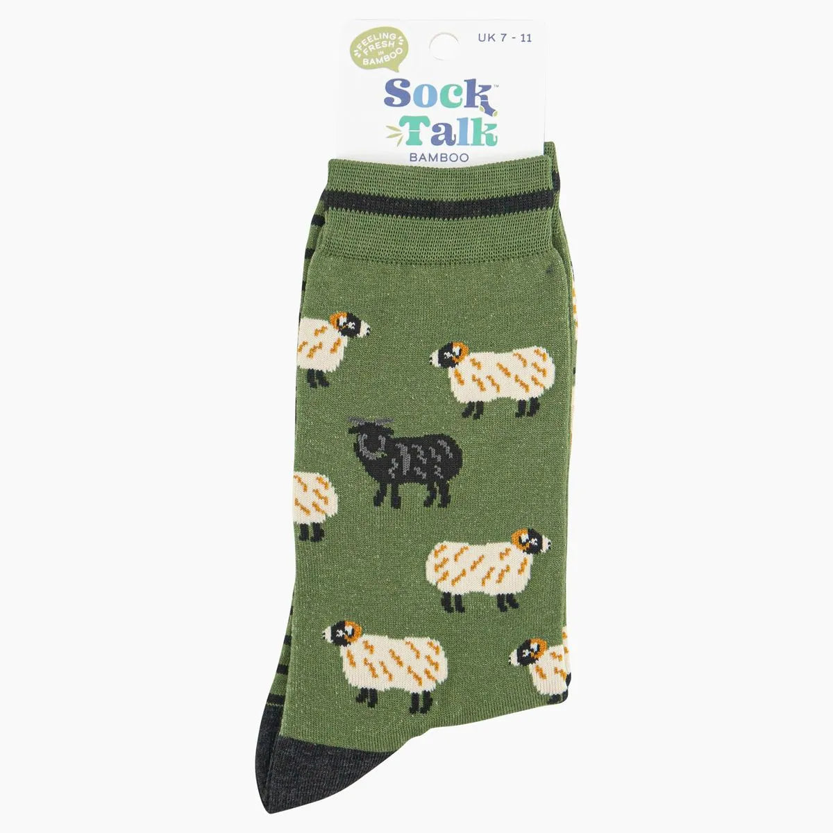 Men's Bamboo Socks - Green, Black Sheep